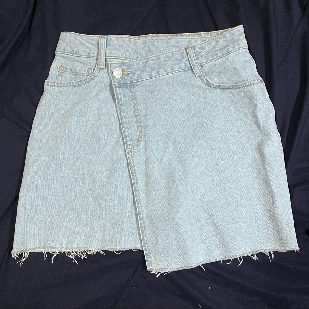 Garage criss cross mini skirt - XS - light blue denim